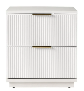 lot 505 image: Better Homes & Gardens Lillian Fluted 2-Drawer Nightstand with USB