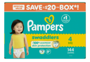 lot 331 image: Pampers Swaddlers Baby Diapers Size 4, 144 Count
