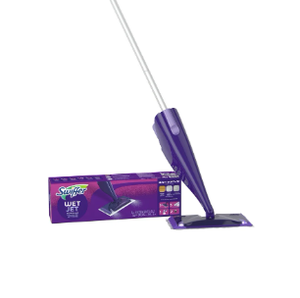 lot 416 image: Swiffer WetJet Mop Starter Kit 1 Spray Mop, 5 Mopping Pads, 1 Floor Cleaner Liquid Solution 16.9 oz