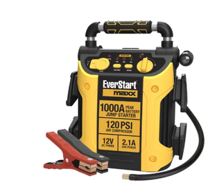 lot 432 image: EverStart Maxx 1000 Peak Amp Jump Starter with Compressor, Pivoting LED Light, DC and USB Port
