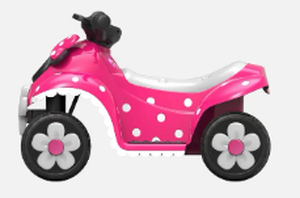 lot 435 image: 6V Minnie Mouse Quad, Battery Powered Ride-on, Ages 3