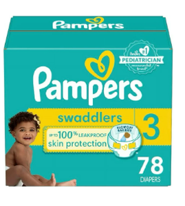 lot 440 image: Pampers Swaddlers Diapers - Size 3, 78 Count, Ultra Soft Disposable Baby Diapers
