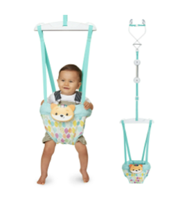lot 445 image: Infantino 2-in-1 Music & Lights Doorway Jumper, Fox Motion-Activated Toy, Unisex 4M, Multicolor