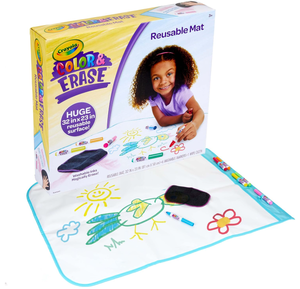 lot 478 image: Crayola Color and Erase Mat, Giant Reusable Coloring Pad, Washable Markers, Travel Activity for Kids, Gift for Kids, Ages 3