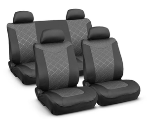lot 636 image: 3PCS Auto Drive Wetsuit Seat Covers Black and Gray, Universal Fit, SC534004