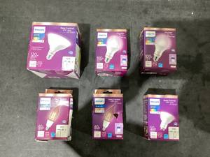lot 668 image: LOT OF 6 Philips Smart Led Bulbs
