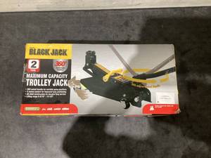 lot 676 image: Black Jack 2 Ton Trolley Jack with 360 Rotation Handle, Black