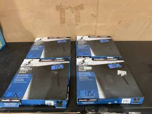 lot 585 image: LOT OF 4 Health O Meter LCD Carbon Fiber Digital Body Weight Scale, 400lb Capacity