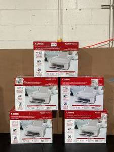 lot 593 image: LOT OF 5 Canon Pixma Ts3722 Wireless All-in-One Home Printer with Scanner and Copier, with Pg-275 and Cl-276 Inks