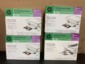 lot 594 image: LOT OF 4 Hp DeskJet 2852e Wireless All-in-One Color Inkjet Printer