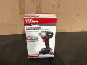 lot 558 image: Hyper Tough 20V Cordless 12-inch Impact Wrench, Variable Speed Trigger, 2.0 Ah Battery and Charger, 5774