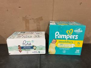 lot 567 image: LOT OF 2 Boxes of Diapers Size N