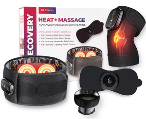 lot 719 image: Fit Foundry 4-in-1 Heat & Massage Recovery Pack for Relief