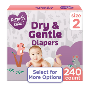 lot 706 image: Parents Choice Dry & Gentle Diapers Size 2, 240 Count
