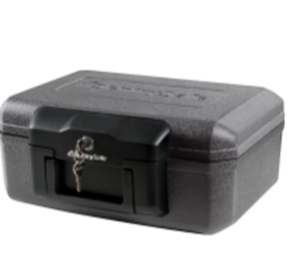 lot 710 image: SentrySafe 1200 Fire-Resistant Box Safe with Key Lock 0.18 Cu. ft., Black