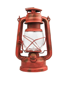 lot 596 image: LOT OF 2 NEBO Retro 100 Lumen LED Red Metal Lantern, Battery Operated
