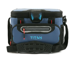 lot 690 image: Titan by Arctic Zone 12 Can 10 qt Zipperless Soft Side Cooler, Ocean Blue
