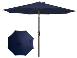 lot 355 image: JEAREY 9FT Outdoor Patio Umbrella Outdoor Table Umbrella with Push Button Tilt and Crank
