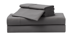 lot 548 image: LOT OF 2 3PCS Twin Size Serta So Soft Dark Gray Sheet Set