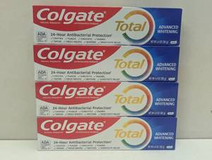 lot 125 image: Colgate Total Advanced Whitening Toothpaste, 6.4 oz, 4-Pack