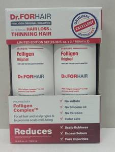 lot 100 image: Dr. FORHAIR Folligen Original Shampoo, 2 Pack, 25.36 FL OZ