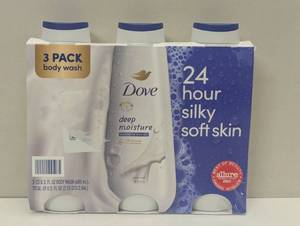 lot 101 image: Dove Deep Moisture Renewing Body Wash, 3 pk.23 oz.