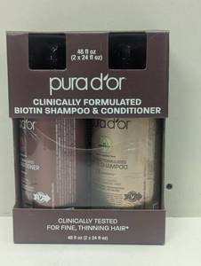 lot 103 image: PURA Dor Clinically Formulated Biotin Shampoo & Conditioner Anti Thinning 24oz