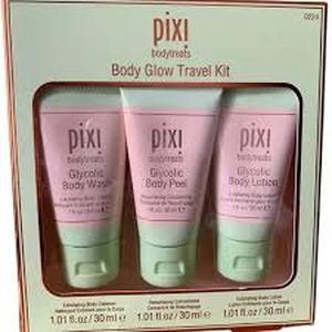 lot 5 image: Pixie Bodytreats Body Glow Travel Kit Lotion Concentrate & Exfoliating Cleanser