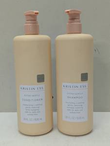 lot 270 image: Kristin Ess Signature Shampoo and Conditioner Set with Pumps  Daily Sulfate Free, Color Safe, Hydrating, Moisturizes, Adds Softness & Shine - Pear Fragrance, 28 fl oz each 2-pack