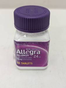 lot 274 image: Allegra 24-Hour IndoorOutdoor Allergy Relief Tablets, 180 mg , 55 tablets