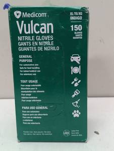 lot 246 image: Medicom Vulcan Nitrile Gloves General Purpose, Extra-Large, 150 Gloves