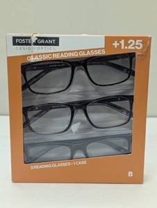 lot 235 image: Design Optics Cole Classic Full Rim Rectangular Reading Glasses 3-Pack 1.25