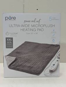 lot 190 image: Pure Enrichment Pure Relief Ultra-Wide Microplush Heating Pad XXL 20x24.