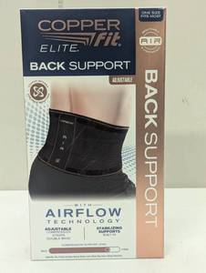 lot 203 image: Copper Fit Elite Air Back Support Brace with Airflow Technology, Adjustable Compression Straps, Double Band, One Size Fits Most