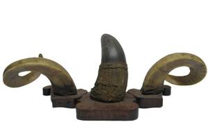 lot 159 image: Awesome Antique Genuine Animal Horn Wall Display Rack