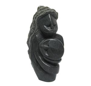 lot 165 image: Larger Signed Vintage African Carved Stone Sculpture - Mother & Child