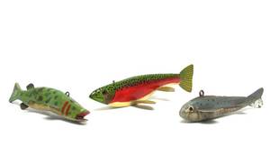 lot 15 image: 3 Hand Painted & Carved Wood Fishing Decoys