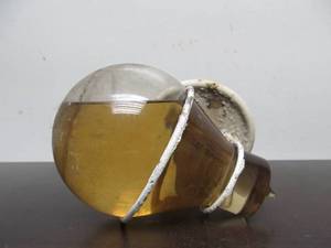 lot 35 image: Old Vintage Glass Fire Grenade wWall Mount Bracket #2