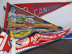 lot 64 image: Group of Assorted Sports etc Pennants