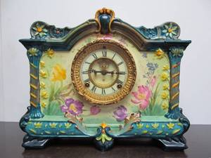 lot 65 image: Beautiful Antique ANSONIA La Palma Mantel Clock