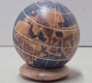 lot 102 image: Heavy Solid Stone World Desk Globe