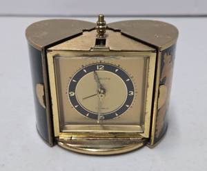 lot 103 image: Quality Vintage EUROPA 7-Jewel Brass Travel Clock