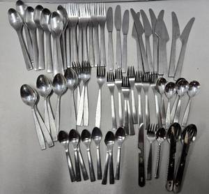 lot 111 image: LARGE Lot of Ikea 365 Danish Modern Flatware by Nicolas Cortolezzis