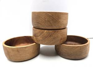 lot 117 image: Set of 4 Mid Century Teak Wood Bowls
