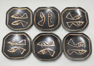 lot 119 image: Great Looking Signed Mid Century Small Plates - Set of 6