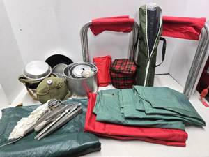 lot 133 image: Large Tote FULL of Good Vintage etc Camping Gear