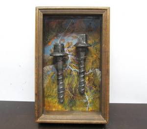 lot 186 image: Pair of Original Antique 1850s Screw Spike from the Construction of Panama Railroad