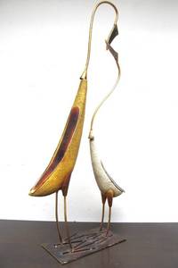 lot 187 image: Large Metal & Stone Bird Sculpture