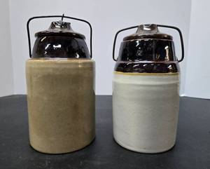 lot 232 image: 2 Antique THE WEIR Stoneware Canning Jars