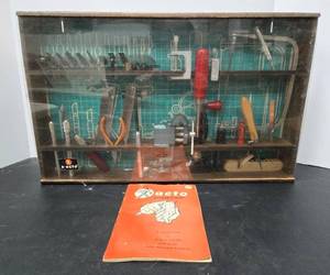 lot 234 image: Awesome Vintage 1956 Complete X-ACTO Tool Hobby Cabinet No. 88N